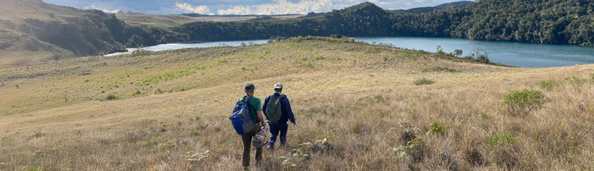 Russell Thorstrom and another TPF biologist in the field in Madagascar.