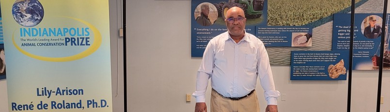 Lily at his booth at Indianapolis Zoo's "Meet a Hero" event.