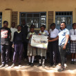 Students from Nkandone Comprehensive School pose for a photo at an International Vulture Awareness Day event in Africa