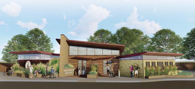 Artist rendering of a new welcome center