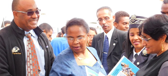 Madagascar Program Director Dr. Lily-Arison Rene de Roland speaking to members of Madagascar's Ministry of Environment
