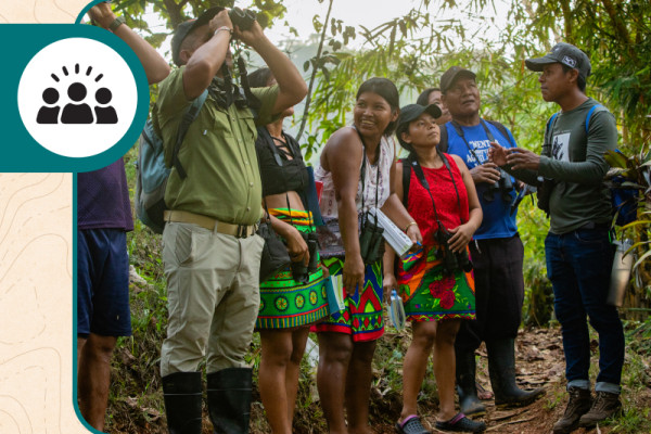 An education session attended by indigenous Emberá and Wounaan community members in Panama.