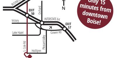 Map showing Cole Rd. as preferred route