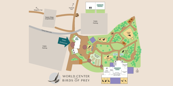 Map of the World Center for Birds of Prey